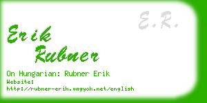 erik rubner business card